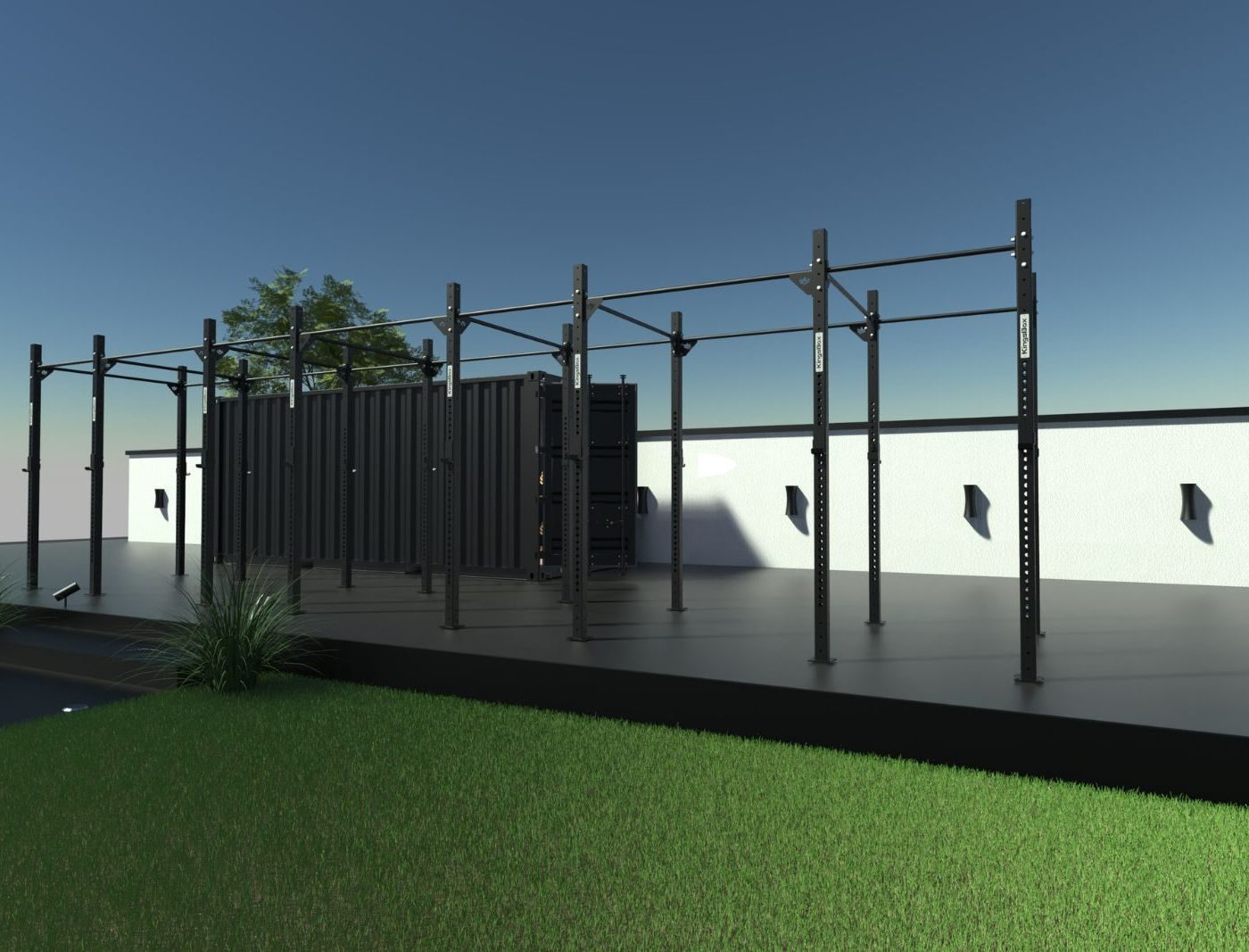 Kingsbox gym in storage container for 12 persons