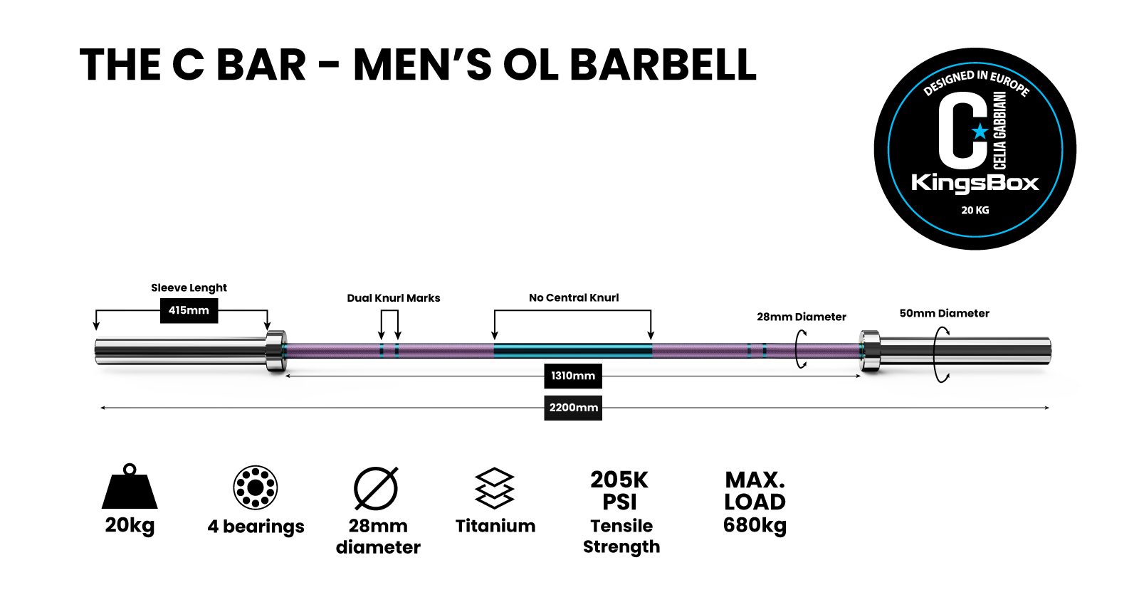 The c bar - mens ol barbell - Slika 2